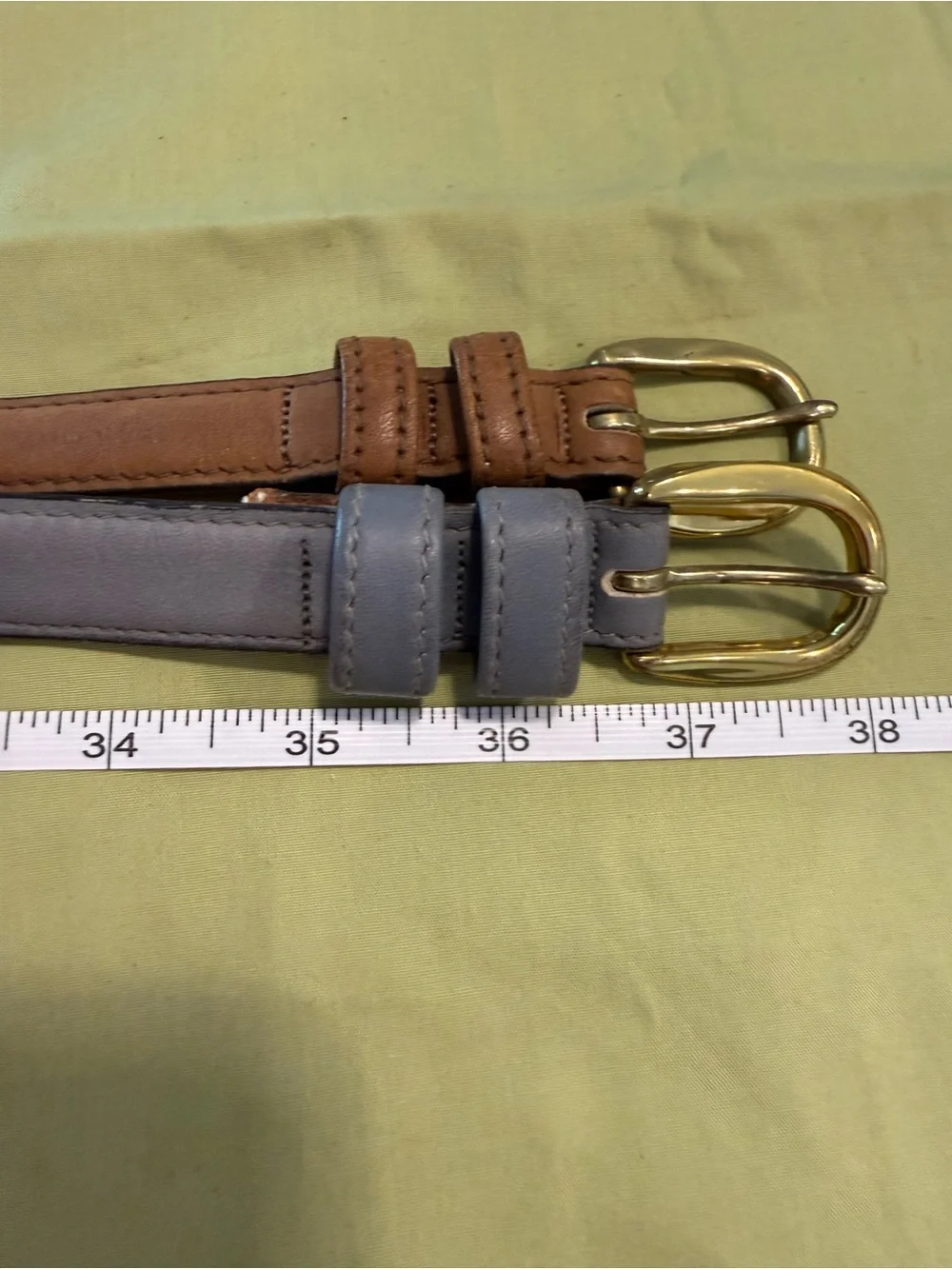 Levi’s country western casual leather belt set of 2 brown & blue gray